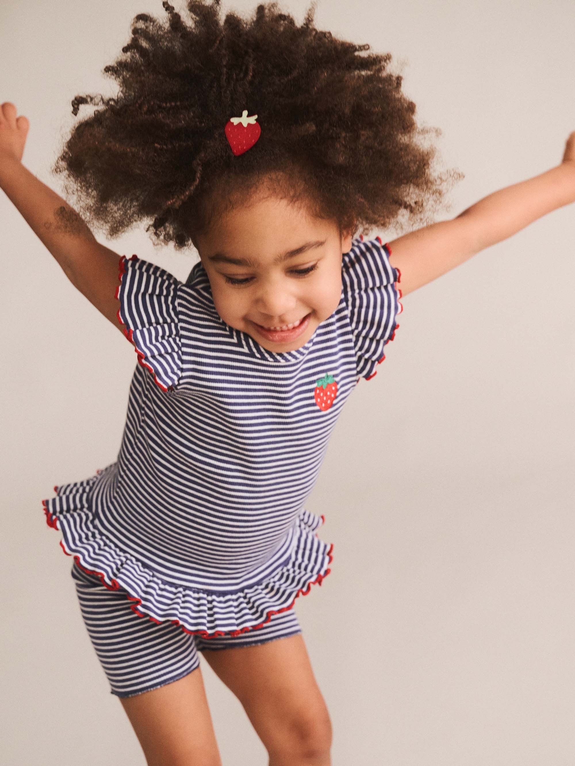Huxbaby Ink Stripe Rib Peplum Tee