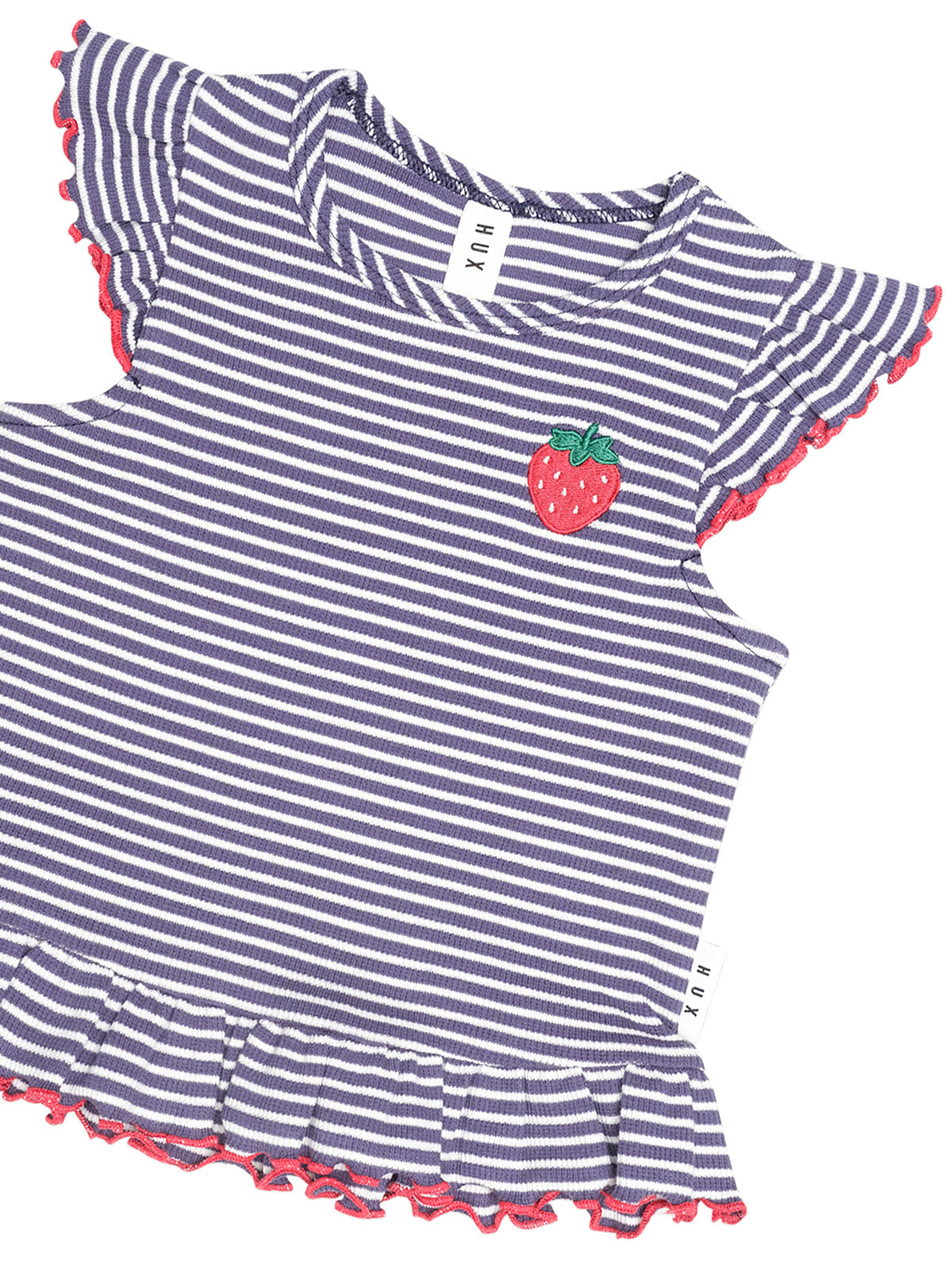 Huxbaby Ink Stripe Rib Peplum Tee
