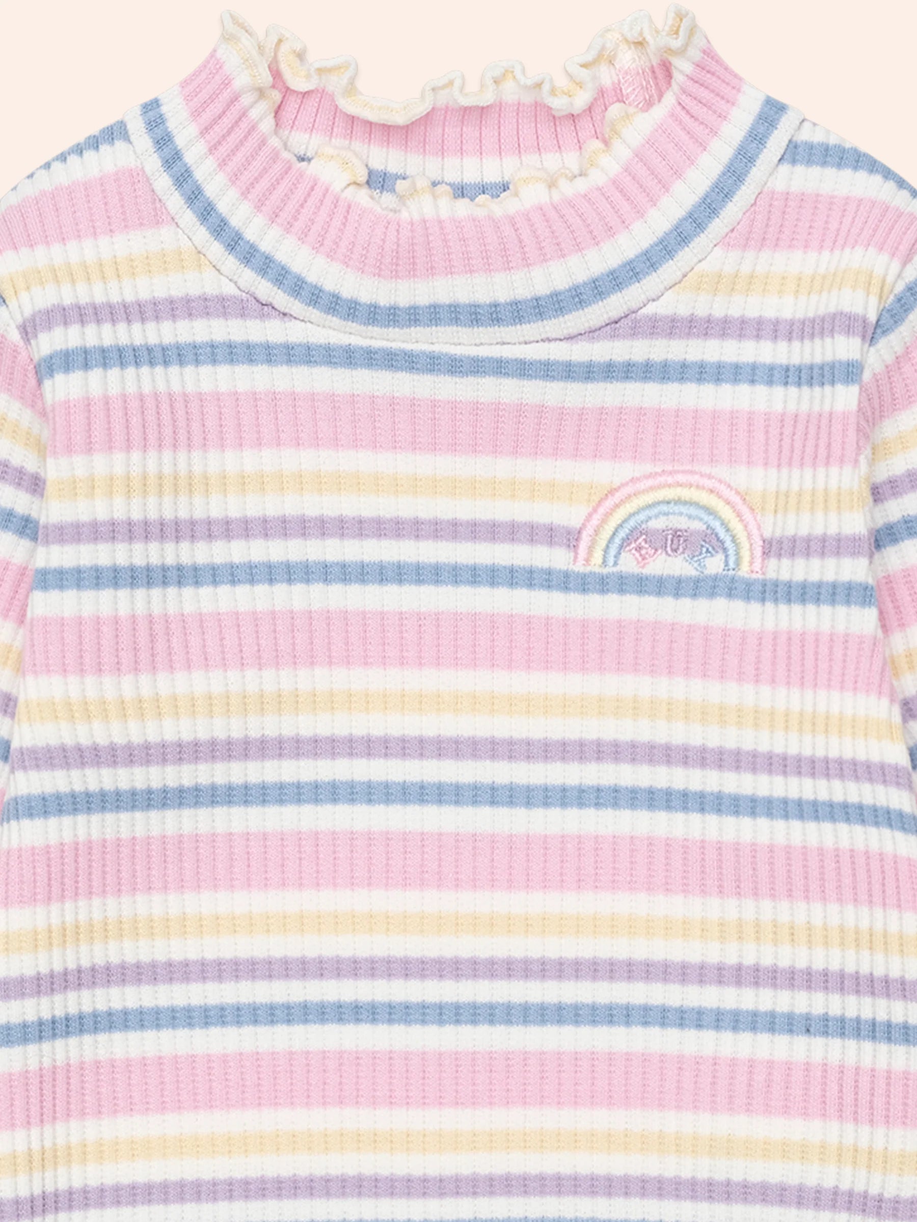 Huxbaby Rainbow Stripe Rib Skivvy
