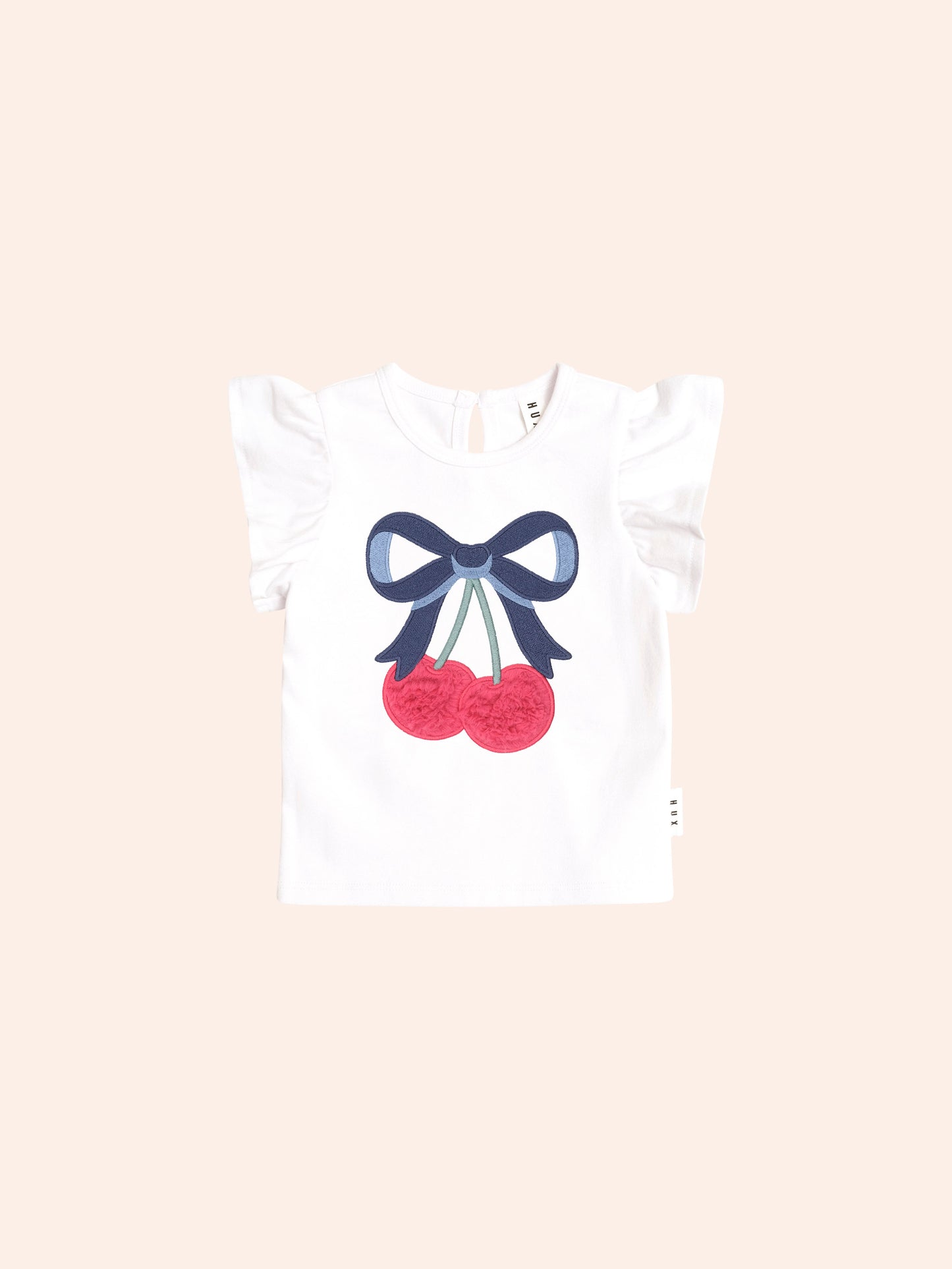 Huxbaby Cherry Bow Frill Sleeve Tee