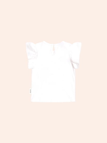 Huxbaby Cherry Bow Frill Sleeve Tee