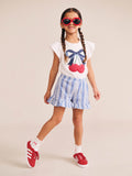 Huxbaby Cherry Bow Frill Sleeve Tee