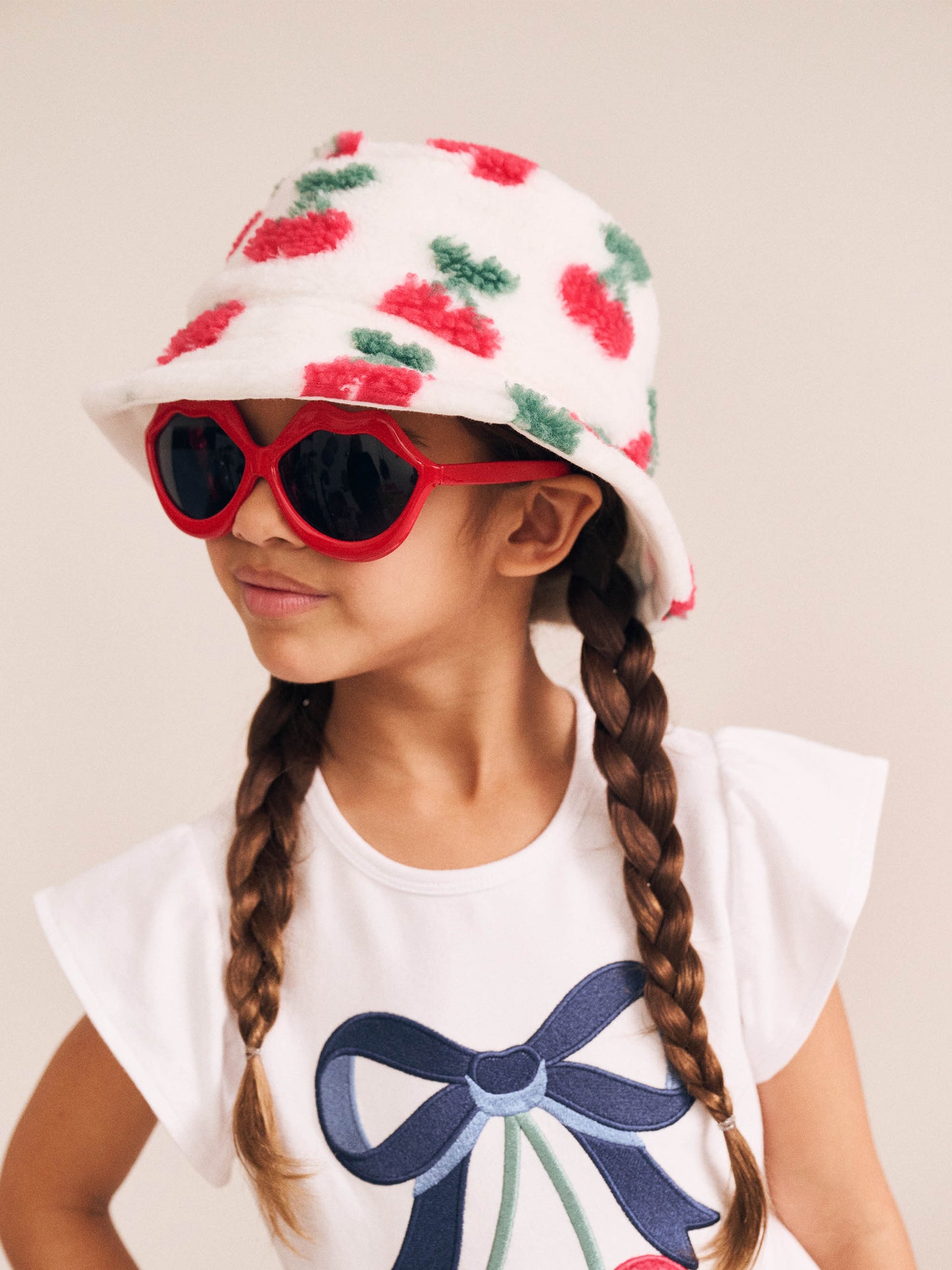 Huxbaby Cherry Bow Frill Sleeve Tee