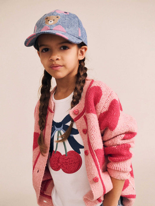 Huxbaby Cherry Bow Frill Sleeve Tee