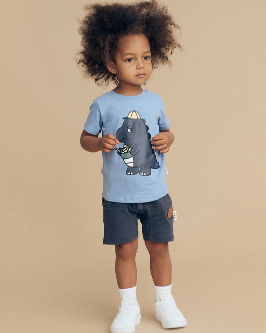 Huxbaby Dino Pasta T-Shirt | Blue