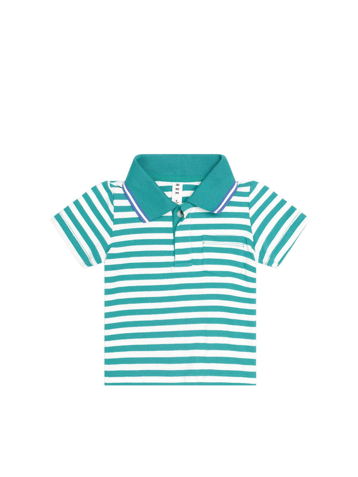 Huxbaby Green Stripe Polo