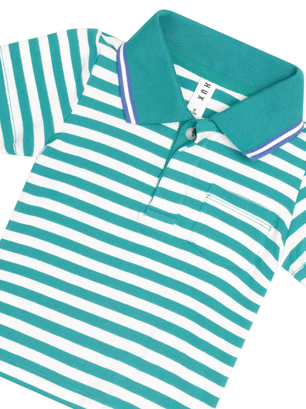 Huxbaby Green Stripe Polo
