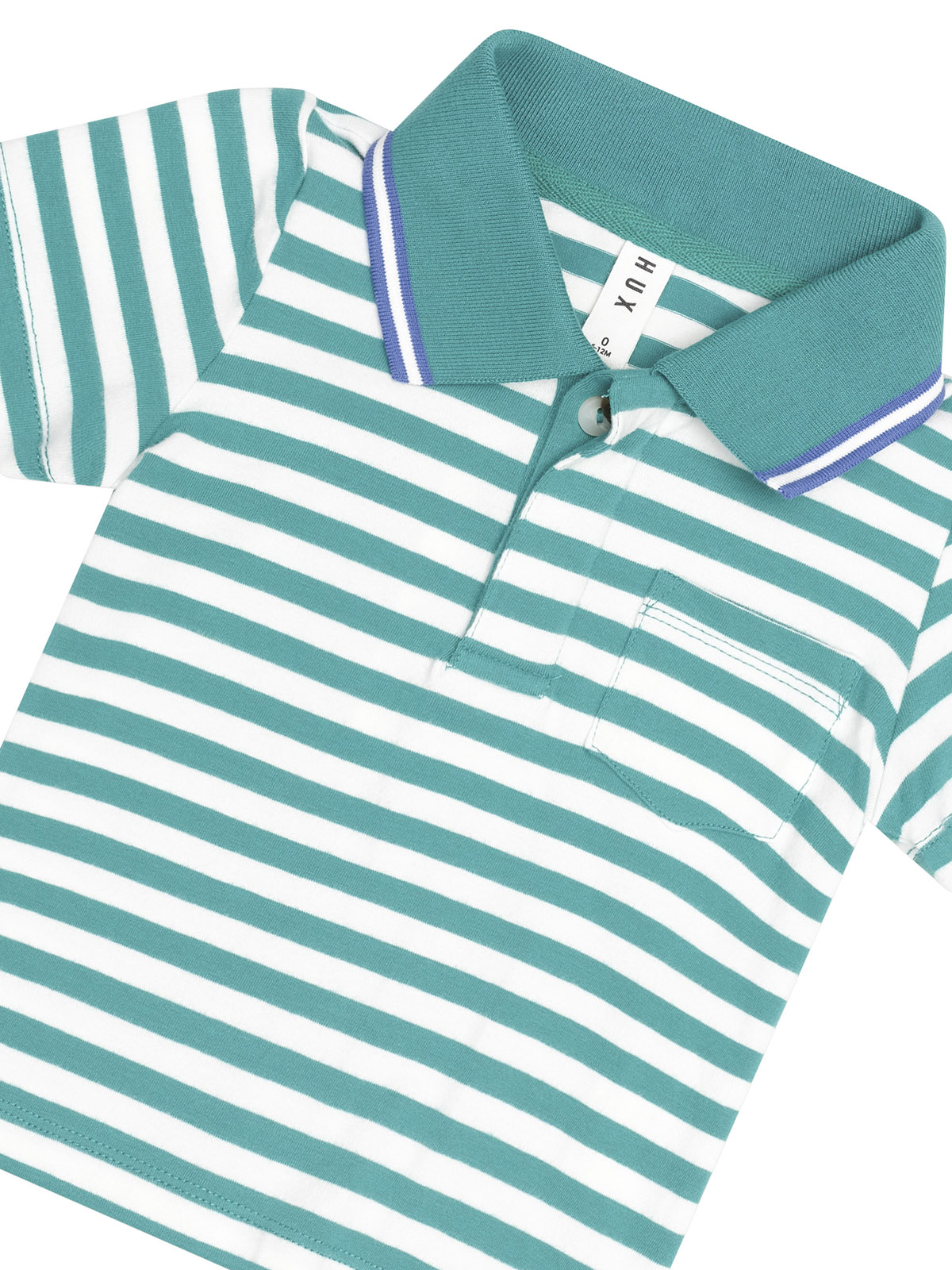 Huxbaby Green Stripe Polo