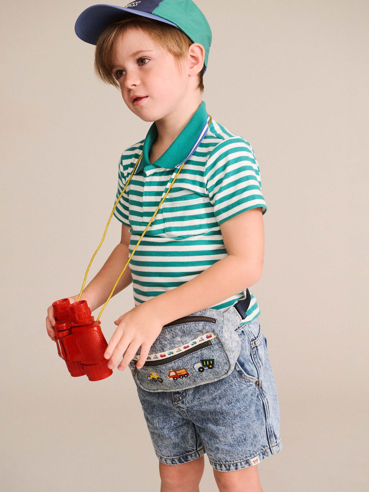 Huxbaby Green Stripe Polo