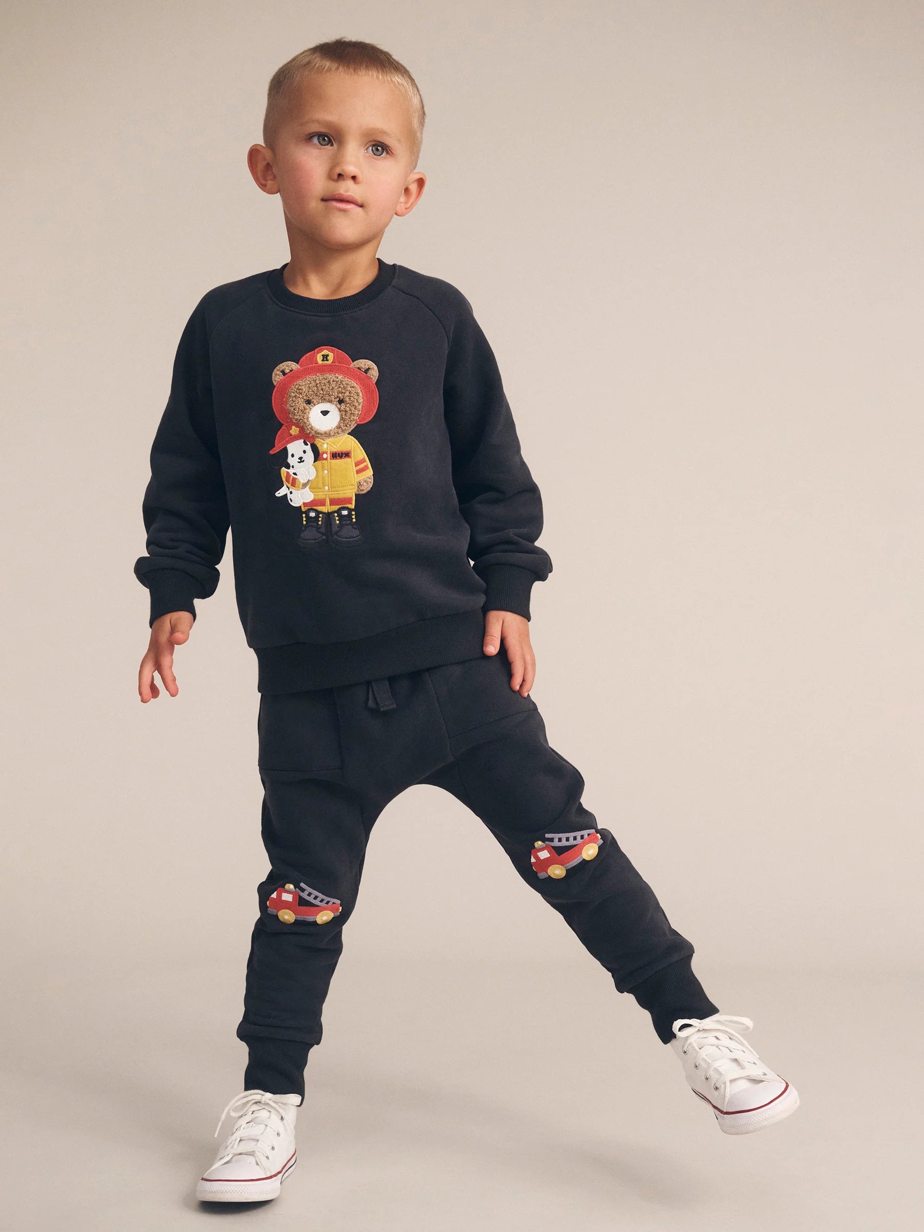 Huxbaby Fire Truck Drop Crotch Pant