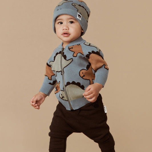 Huxbaby Dino Knit Jacket - Teal