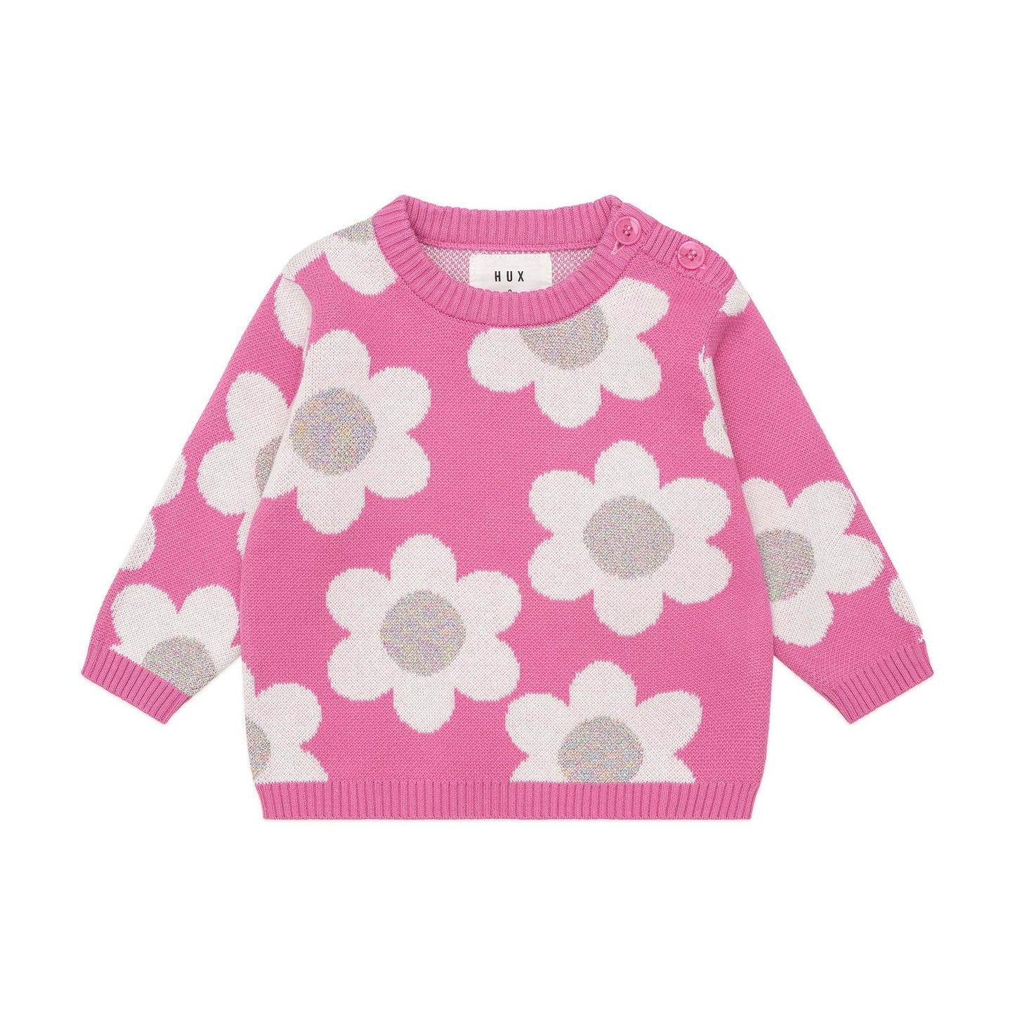 Huxbaby Raspberry Daisy Knit Jumper