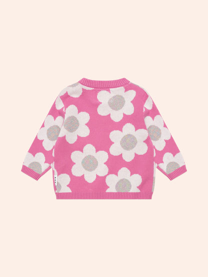Huxbaby Raspberry Daisy Knit Jumper