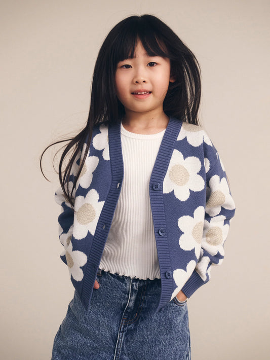Huxbaby Midnight Daisy Boxy Cardi