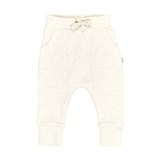 Huxbaby Drop Crutch Pant - Oat Marle