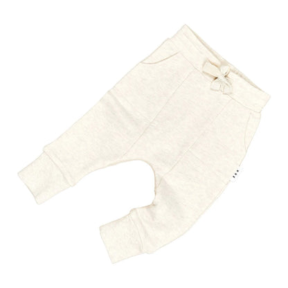 Huxbaby Drop Crutch Pant - Oat Marle