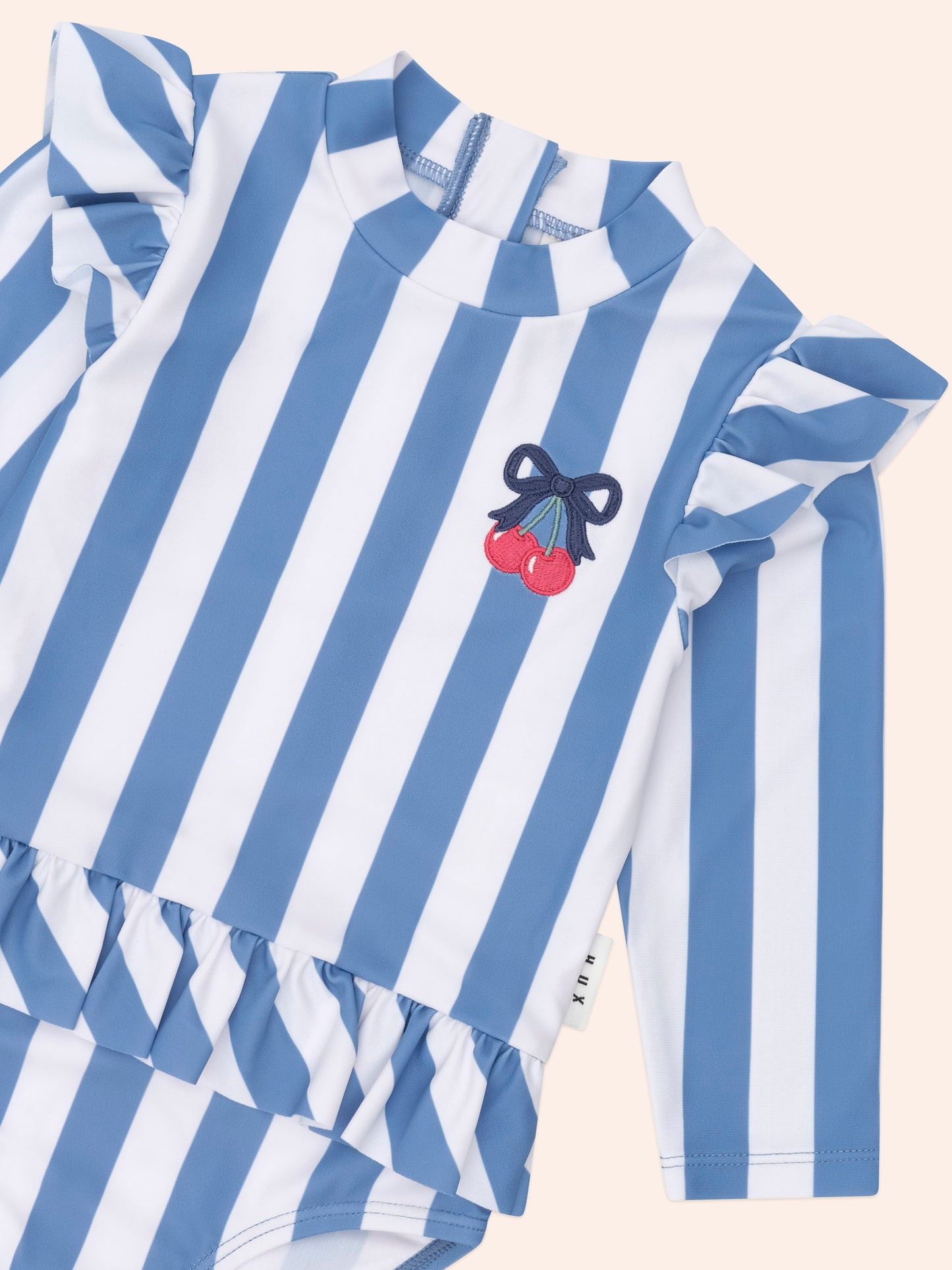 Huxbaby Vintage Stripe Cherry Peplum Swimsuit