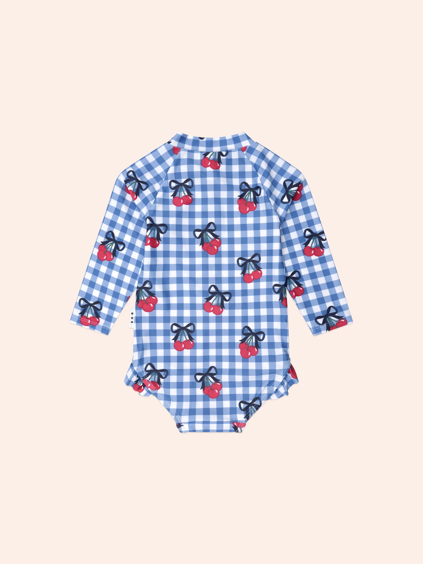 Huxbaby Cherry Gingham Raglan Swimsuit