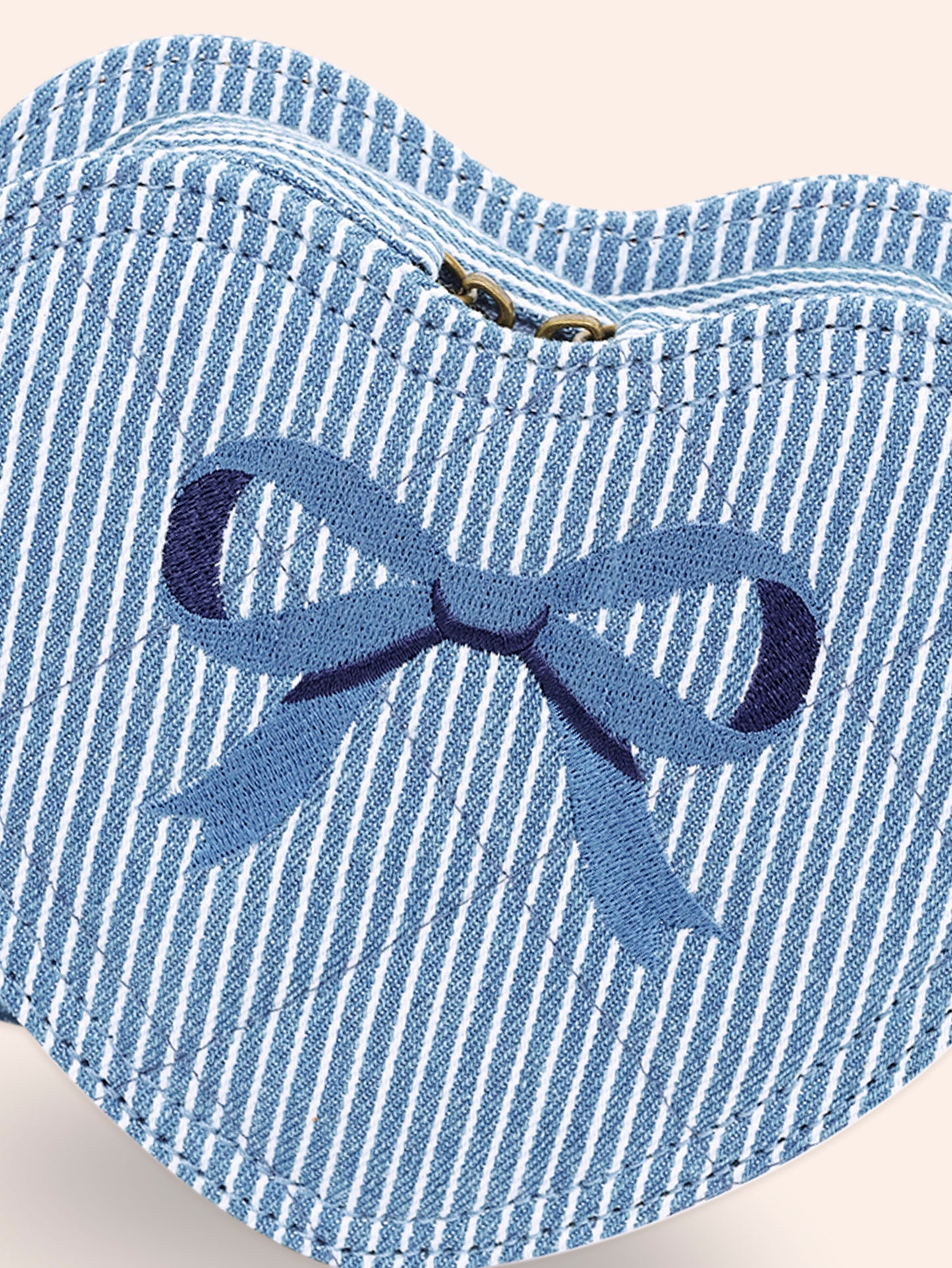 Huxbaby Stripe Denim Bow Heart Handbag