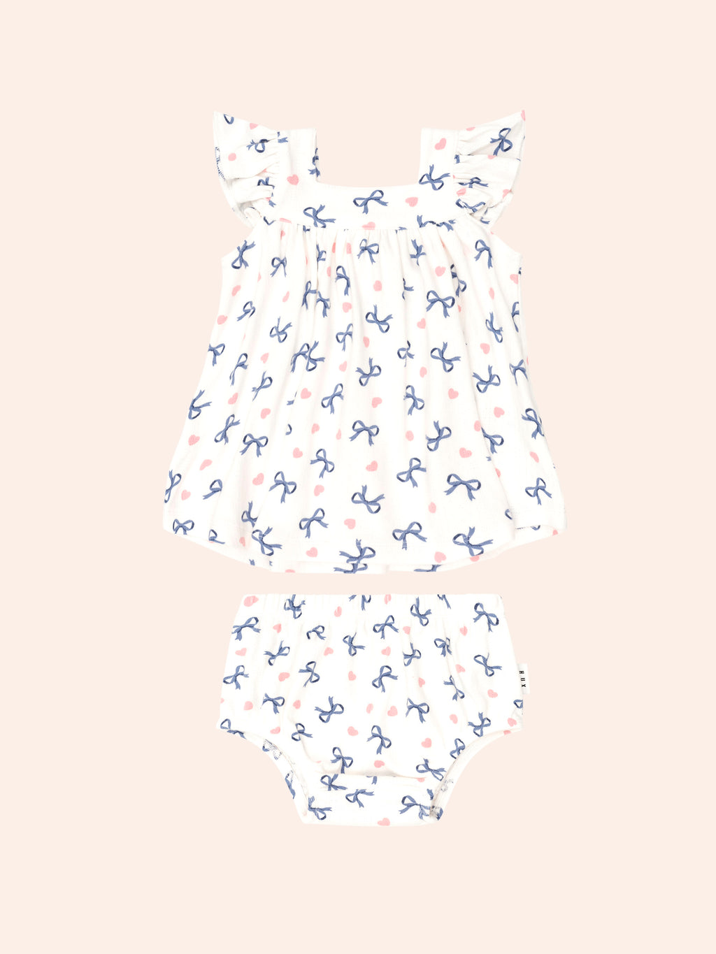 Huxbaby Hearts And Bows 2Pc Top And Bloomer Set