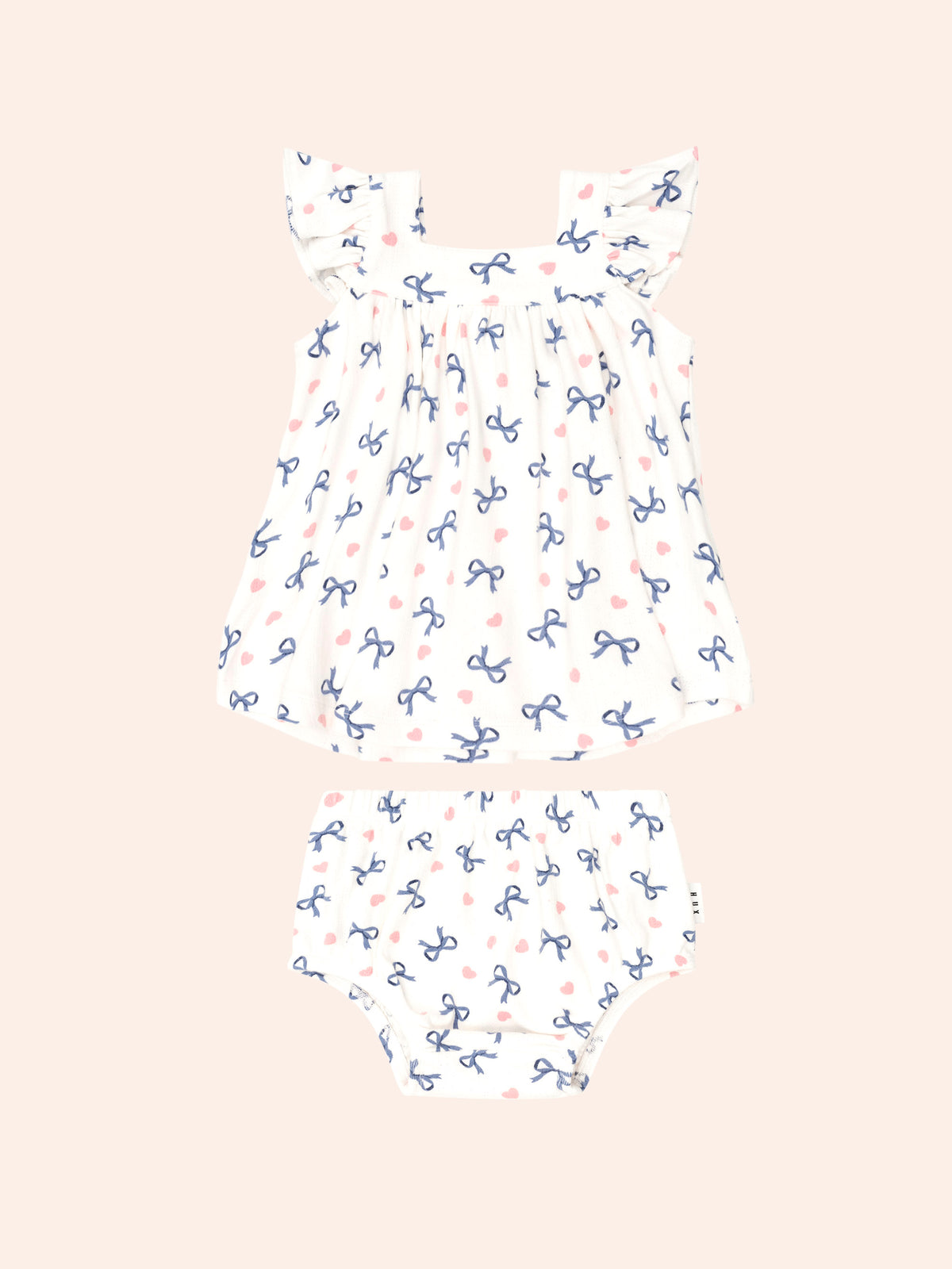 Huxbaby Hearts And Bows 2Pc Top And Bloomer Set