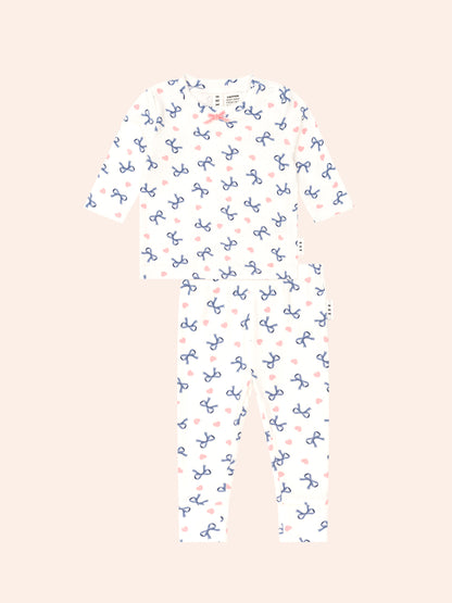 Huxbaby Hearts And Bows Long Sleeve Pj Set