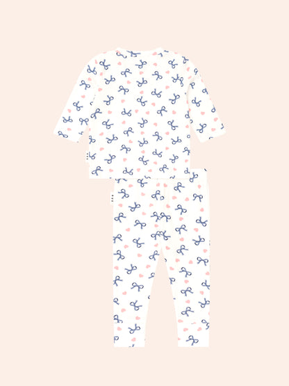 Huxbaby Hearts And Bows Long Sleeve Pj Set