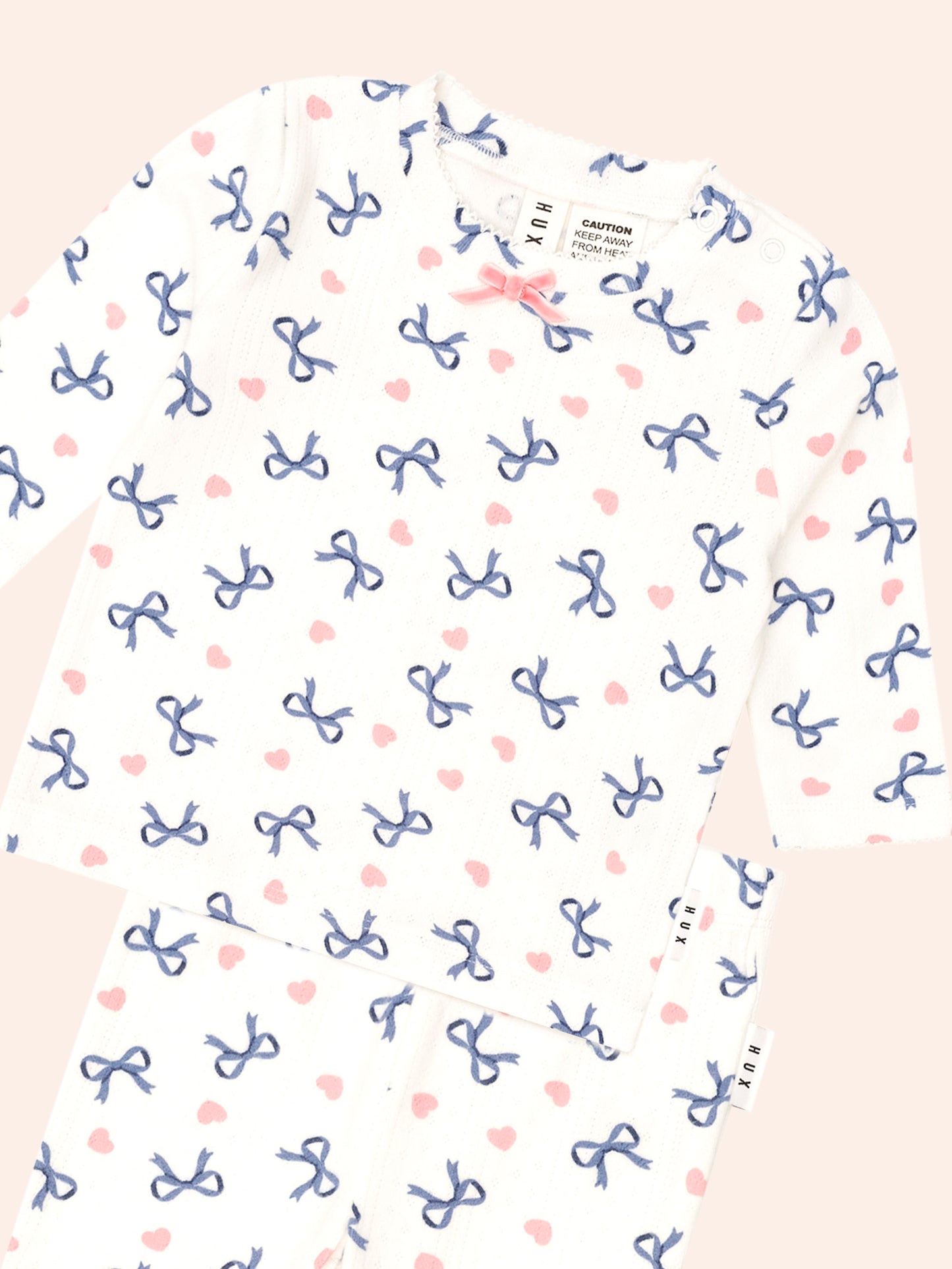 Huxbaby Hearts And Bows Long Sleeve Pj Set