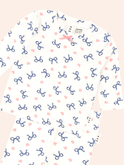 Huxbaby Hearts And Bows Long Sleeve Pj Set