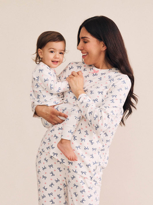 Huxbaby Hearts And Bows Long Sleeve Pj Set