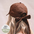Bedhead Hats Silk lined Linen Bow Tie Cap - Espresso