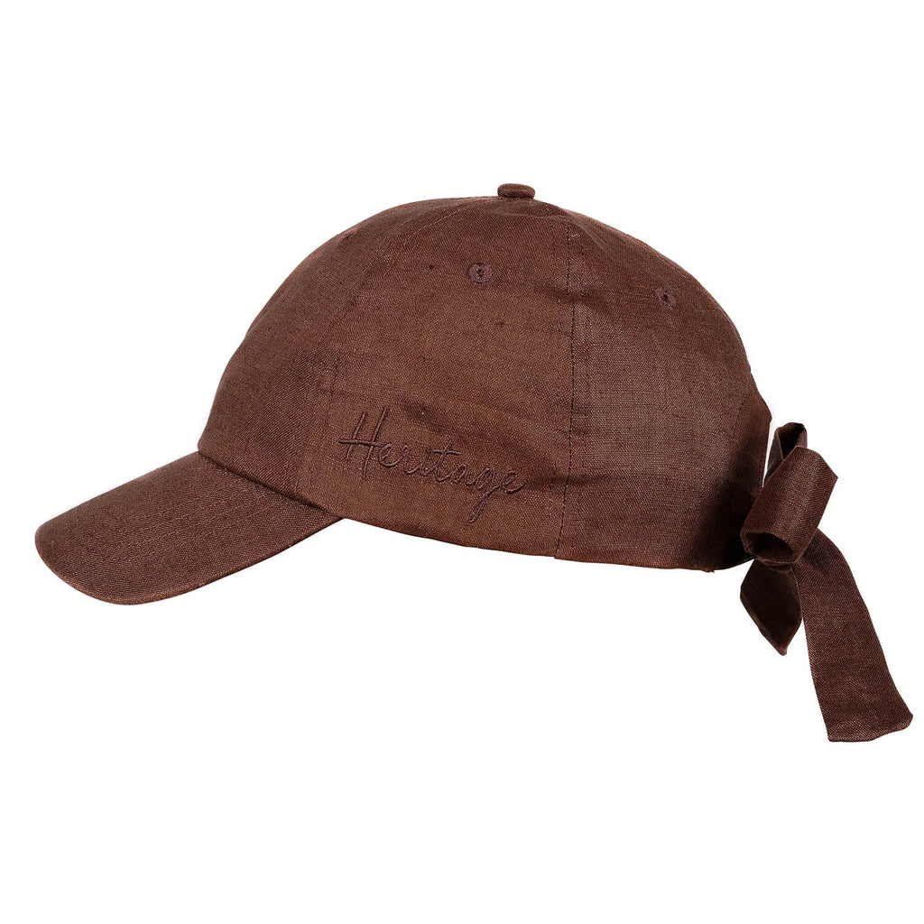 Bedhead Hats Silk lined Linen Bow Tie Cap - Espresso