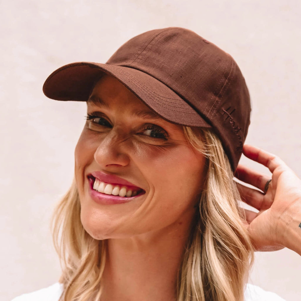Bedhead Hats Silk lined Linen Bow Tie Cap - Espresso
