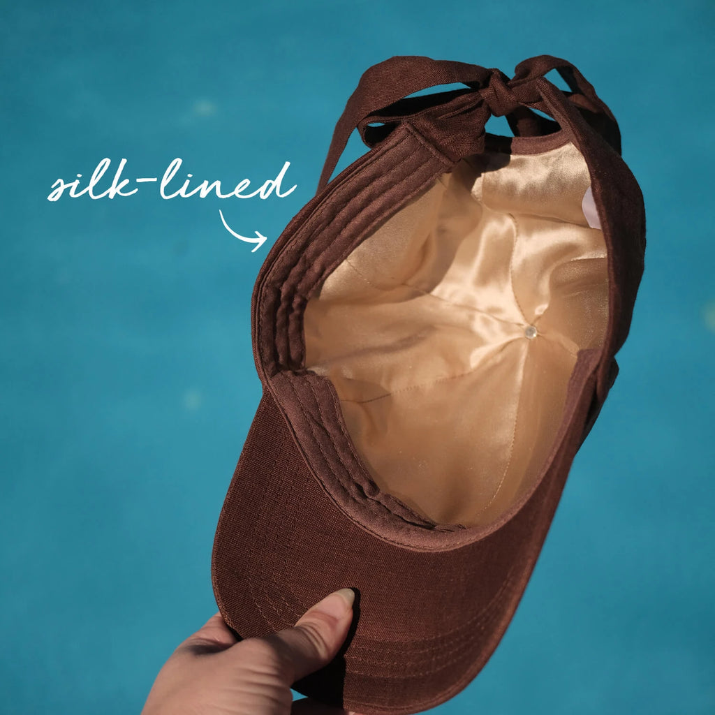 Bedhead Hats Silk lined Linen Bow Tie Cap - Espresso