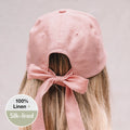 Bedhead Hats Silk lined Linen Bow Tie Cap - Rosa