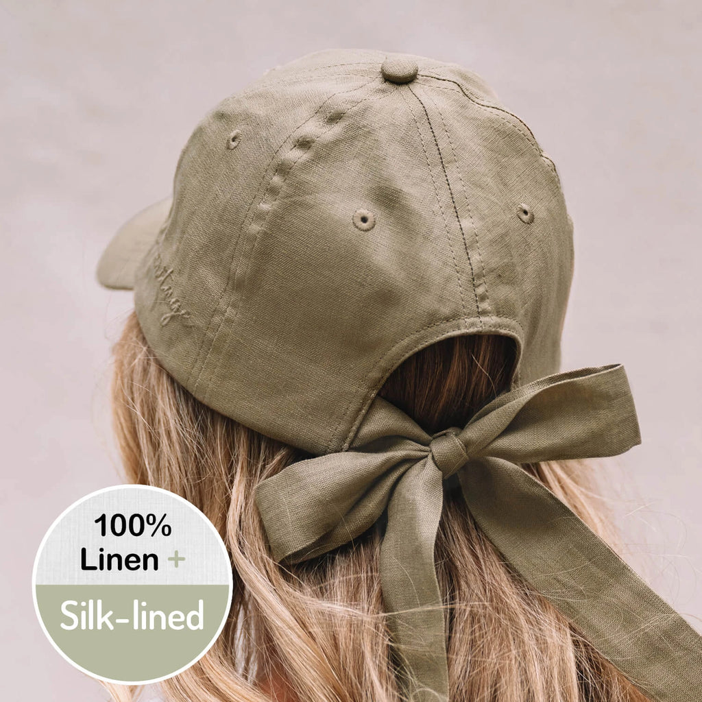 Bedhead Hats Silk lined Linen Bow Tie Cap - Sage