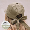 Bedhead Hats Silk lined Linen Bow Tie Cap - Sage