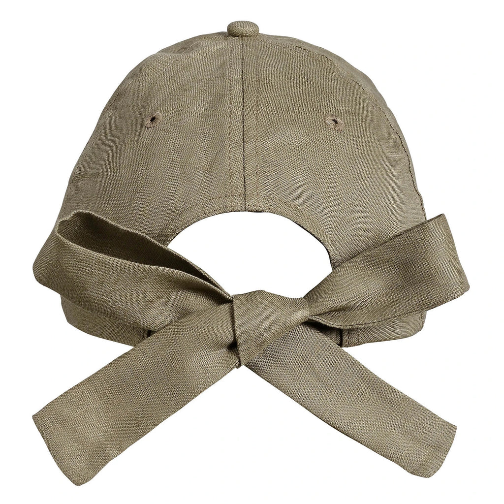 Bedhead Hats Silk lined Linen Bow Tie Cap - Sage
