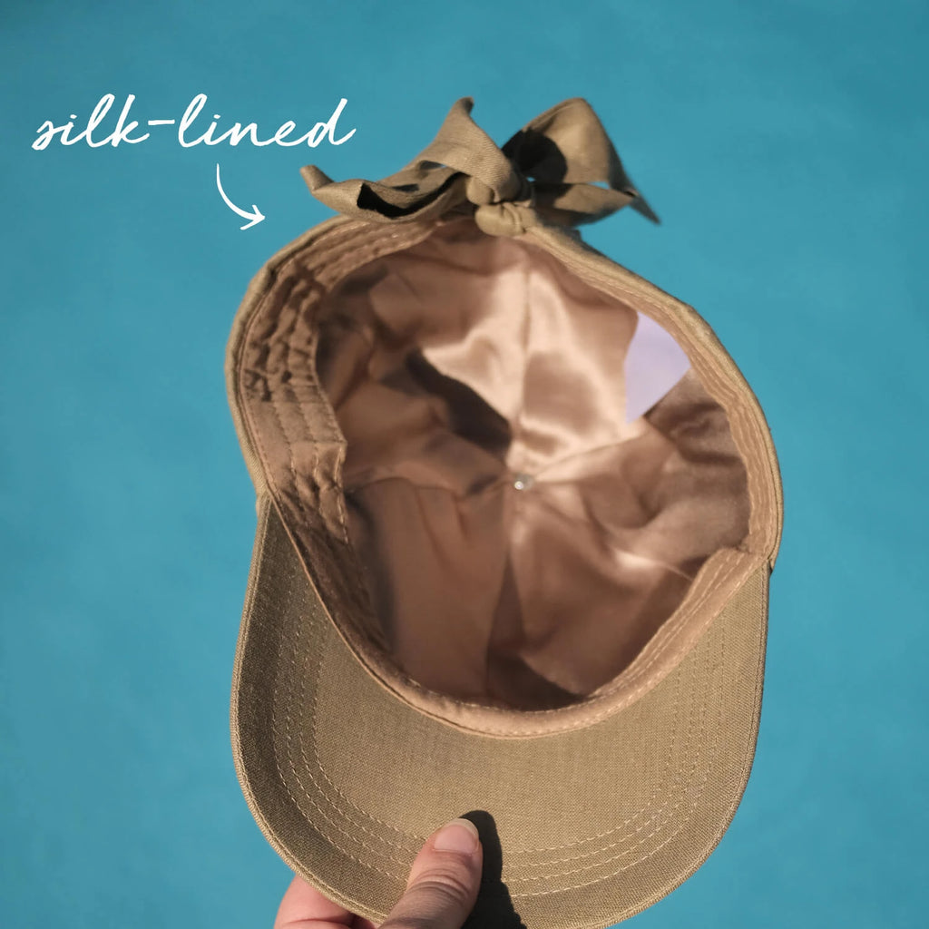 Bedhead Hats Silk lined Linen Bow Tie Cap - Sage