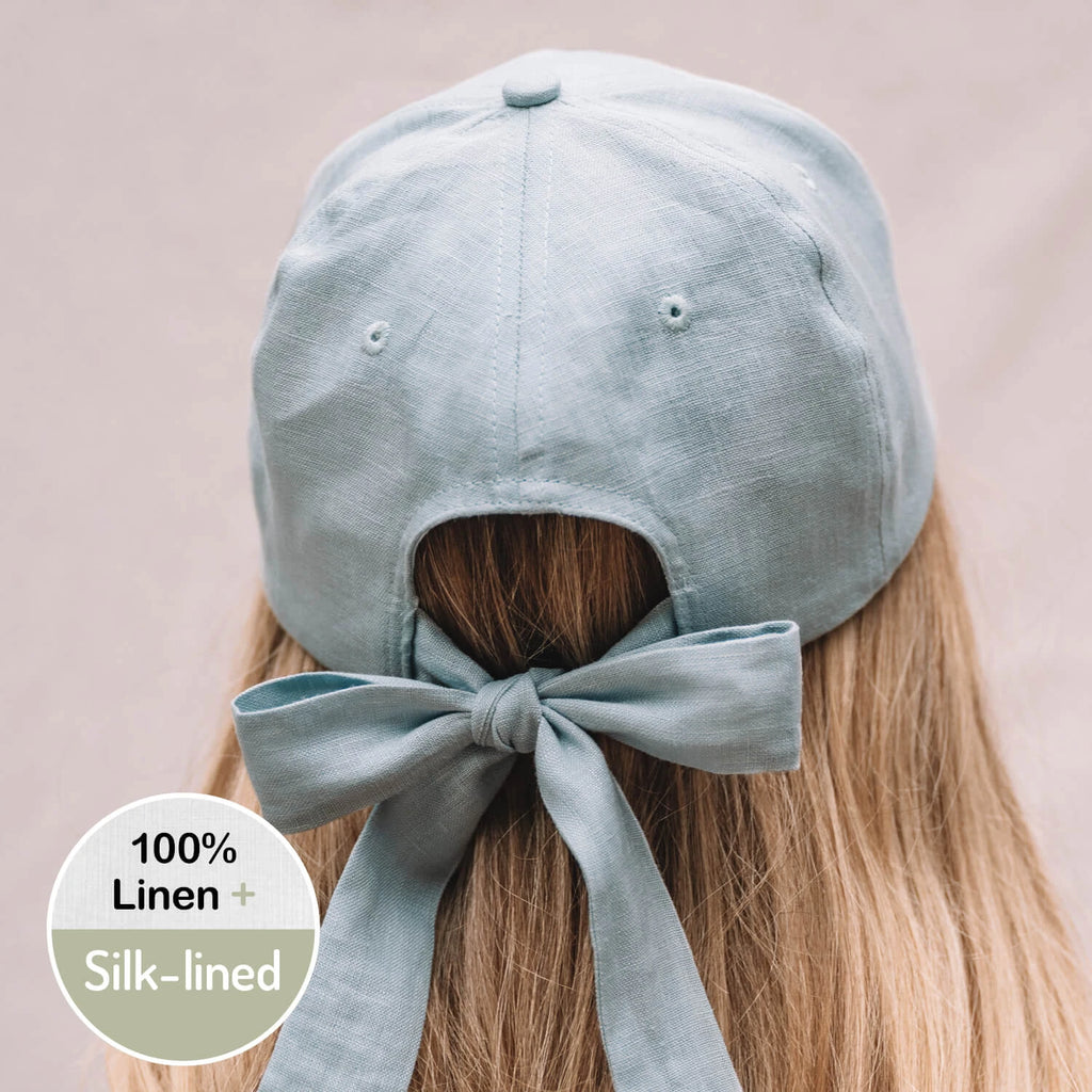 Bedhead Hats Silk lined Linen Bow Tie Cap - Skye