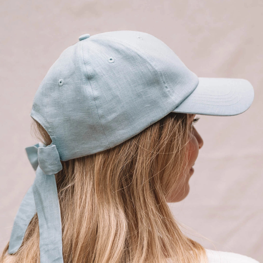 Bedhead Hats Silk lined Linen Bow Tie Cap - Skye