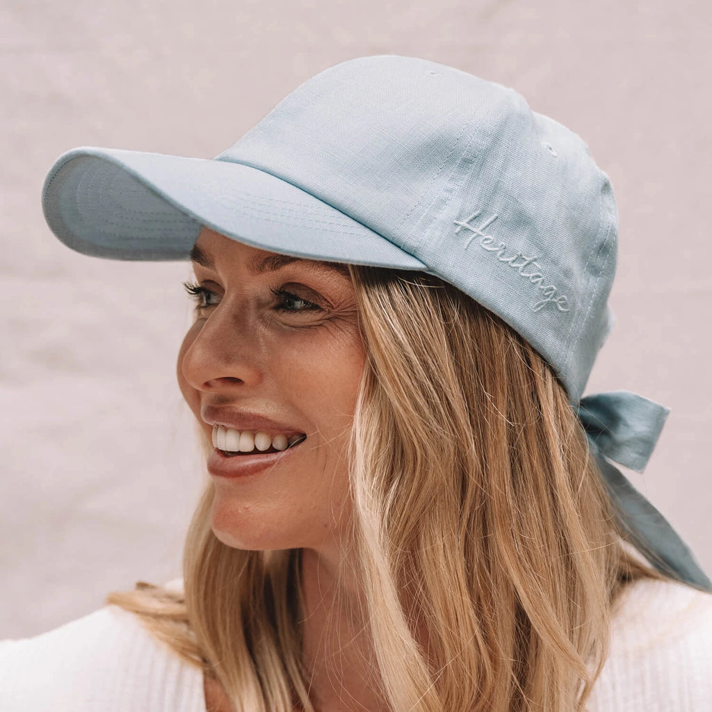 Bedhead Hats Silk lined Linen Bow Tie Cap - Skye