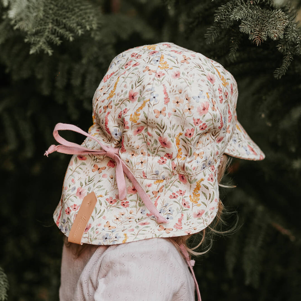 Bedhead 'Lounger' Flap Sun Hat - Paris/Rosa