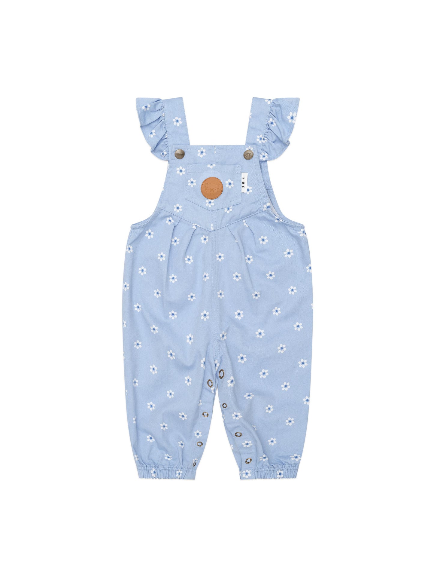 Huxbaby Ditsy Floral Frill Overall | Chambray