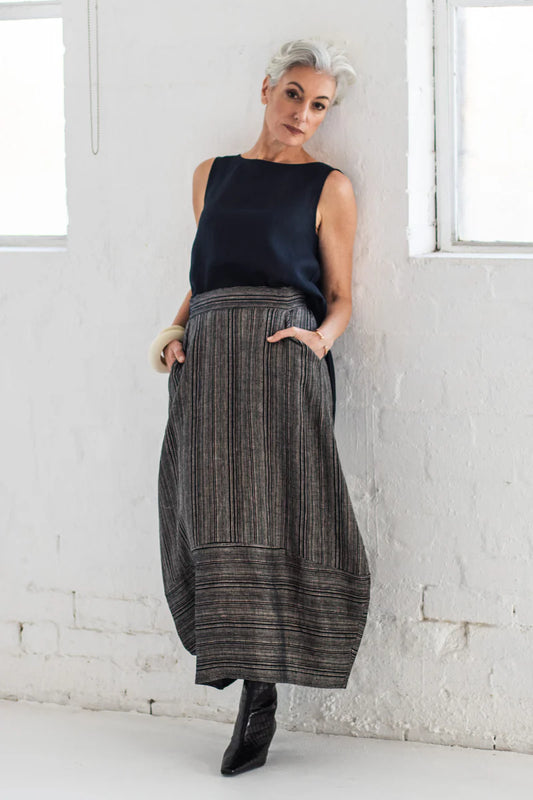 Eadie Skirt - Raven Stripe