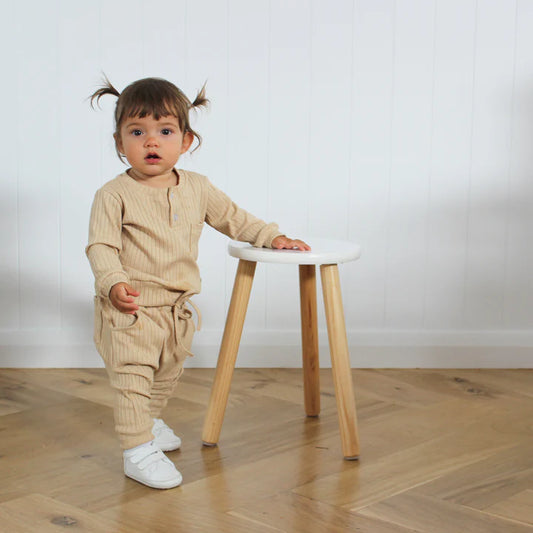 Dukes & Duchesses Crème Ribbed' Harem Pants