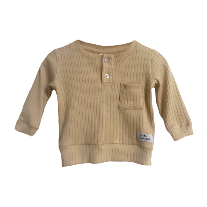 Crème Ribbed Top & Pants Set