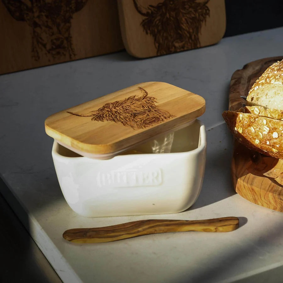 Highland Cow Butter Dish
