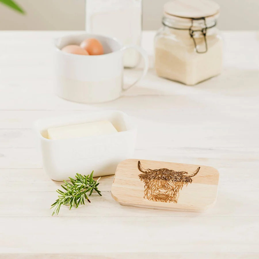Highland Cow Butter Dish