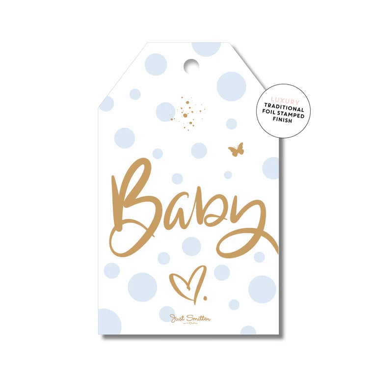 Gift Tag - Baby Blue Spots